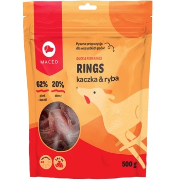 Maced Rings z Kaczki i Ryby Przysmak dla Psa Pierścienie Kaczka Ryba 500g