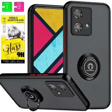 Etui PLECKI Pancerne POKROWIEC OBUDOWA SZKŁO 9H do Motorola Edge 40 Neo
