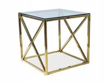 ELEGANCKA ŁAWA SZKŁO HARTOWANE CHROM 55x55/55