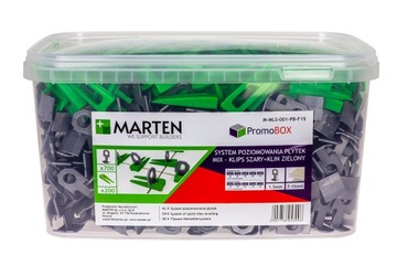 SZYBKI SYSTEM POZIOMOWANIA PŁYTEK MARTEN 200 KLINÓW + 700 KLIPSÓW 1,5mm