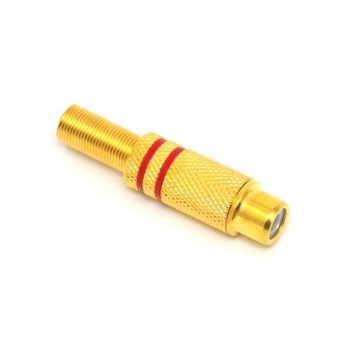 GNIAZDO RCA METAL NA KABEL CZERWONE 4mm