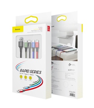 КАБЕЛЬ BASEUS STRONG CABLE USB 4in1 2x для LIGHTNING MICRO USB-C 3,5A 1,2M