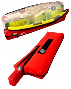 Комплект: Аптечка первой помощи DIN 13164, треугольник, жилет, маска, огнетушитель с креплением.