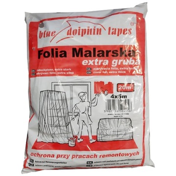 Folia malarska BLUE DOLPHIN 4m x 5m EXTRA GRUBA