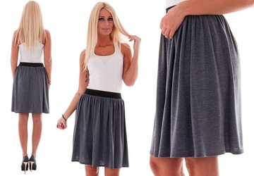 D18 MIDI SPÓDNICA NA GUMIE KOLORY GRAFITOWA r. 40