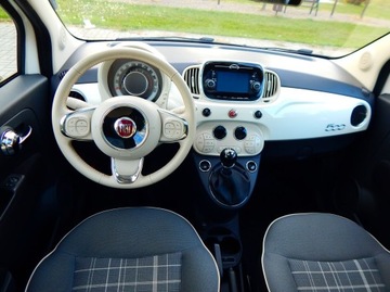 Fiat 500 II Seria 4 1.2 69KM 2017 Fiat 500 1.2 Lounge szklany dach jasny środek ładny zadbany bezwypadkowy, zdjęcie 22