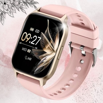 SMARTWATCH ZEGAREK POLSKIE MENU ROZMOWY SPORT SMART WATCH DAMSKI PINK SMS K