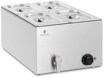 Электрический нагреватель «Бейн-Мари» с краном 4 x GN 1/4 600 Вт