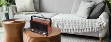 RADIO RETRO PRZENOŚNE BLUETOOTH FM SD AK AKUMULATOR + PILOT