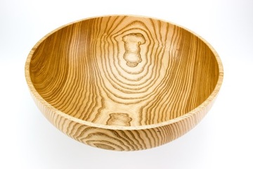 ДЕРЕВЯННАЯ декоративная миска РУЧНАЯ РАБОТА в ПЛ - ТЕМНАЯ L 33 см