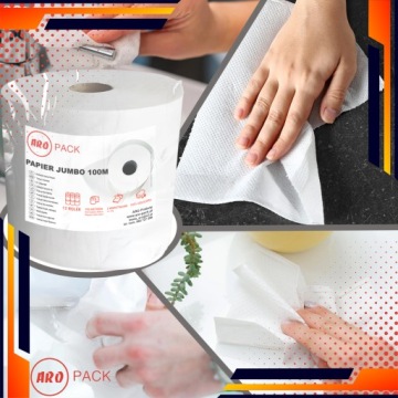 Бумажные полотенца Aro-Pack, 60 м, 6 рулонов, 2 Вт, целлюлозное белое бумажное полотенце