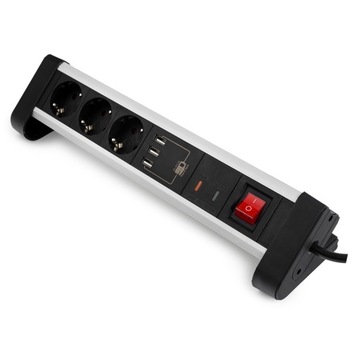 Gniazdo 230V USB blatowe Listwa zasilająca Spacetronik SPS-T38BS