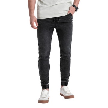 Spodnie męskie jeansowe JOGGER SLIM FIT grafitowe V2 OM-PADJ-0134 M