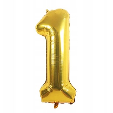 Duża CYFRA balon XXL 100 cm GOLD złoty urodziny 1