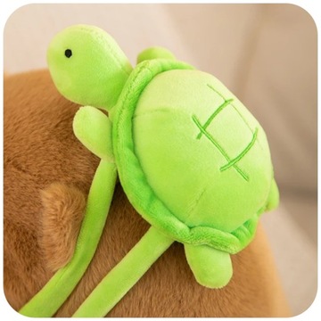 ПЛЮШЕВАЯ ИГРУШКА КАПИБАРА С РЮКЗАКОМ 25 СМ С ПЛЮШЕВОЙ ЧЕРЕПАХОЙ ИГРУШКА