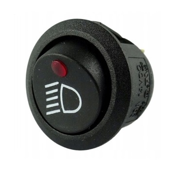 Włącznik świateł mijania, roboczych, 12V 20A 20mm