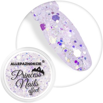 Pyłek do paznokci Princess Nails Nr 1 błyszczący pixel do zatapiania w żelu
