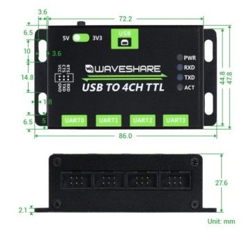 USB - UART TTL конвертер 4 канала Мультизащита