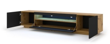 Шкаф AURA 200 RTV из ремесленного дуба/черный матовый со светодиодной подсветкой