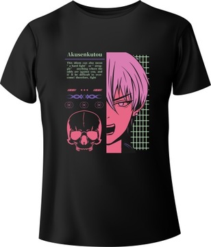 T-shirt Japońskie Anime Czarny XXL