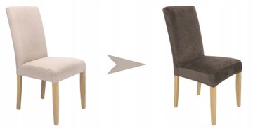 НАБОР ИЗ 6ШТ. ЧЕХОЛЫ ЧЕХОЛ НА СТУЛ КОРИЧНЕВЫЙ ВЕЛЮРОВЫЙ ЭЛАСТИЧНЫЙ ТОЛСТЫЙ