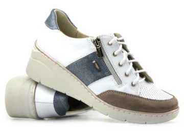 PÓŁBUTY SNEKERSY DAMSKIE HELIOS 406 SKÓRA KOTURN