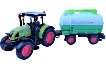 DUŻY TRAKTOR Z PRZYCZEPĄ Cysterna ŚWIATŁO IDŹWIĘK