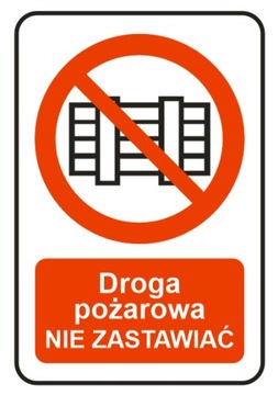 Znak Droga Pożarowa Drogowy Metalowy odblask ppoż