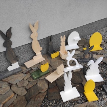 JAJKO Z USZAMI 35CM WIELKANOCNE ZAJĄC DEKORACJA JAJO DREWNIANE FIGURKA DOMU