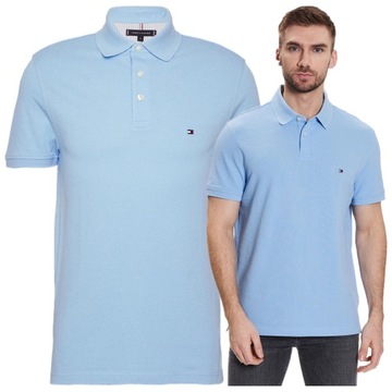 niebieska polowka meska tommy hilfiger koszulka polo meska PREMIUM r.M