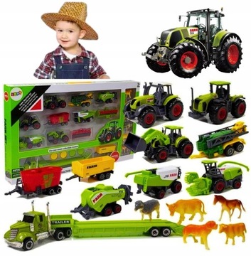 DUŻY ZESTAW Ciągnik Traktor MASZYNY ROLNICZE TIR