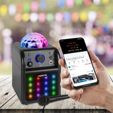 Набор KARAOKE Громкоговорители эффект LED BT USB микрофон