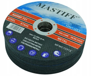 100 TARCZ TARCZE DO CIĘCIA METALU 125x1MM MASTIFF