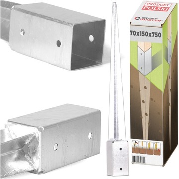 PODSTAWA SŁUPA 70x70 KOTWA WBIJANA DO ZIEMI 750mm