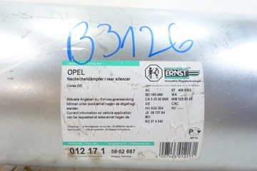 TŁUMIK KOŃCOWY OPRL CORSA D E 1.2 13235444 5852687