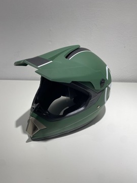 KASK CROSSOWY LEKKI NA ENDURO QUAD ATV CROSS L GREEN ARMY SALON 2 KÓŁKA