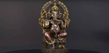 Статуэтка Скульптура ИНДУСКИЙ БОГ ГАНЕША НА ТРОНЕ ВЕРОНЕЗЕ WU77816A4