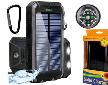 PANCERNY POWERBANK SOLARNY LED 2xUSB 20000 LATARKA