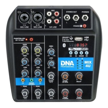 Аудиомикшер USB MP3 Bluetooth аналоговый 4 канала