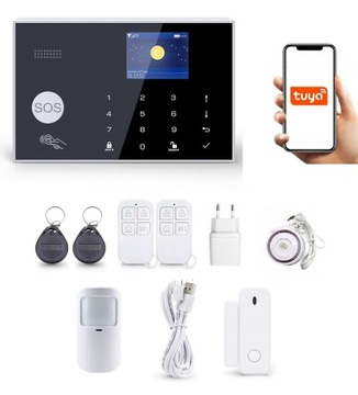 SYSTEM ALARMOWY LCD 2.4' GSM WiFi TUYA SMART POLSKI