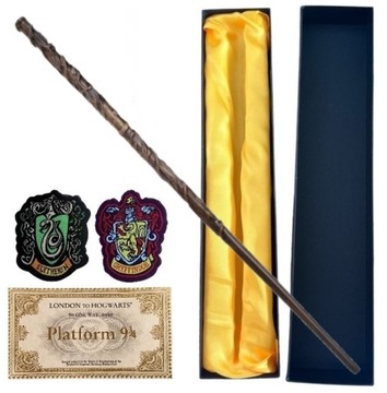 RÓŻDŻKA HARRY POTTER HERMIONA METALOWY RDZEŃ BILET HOGWART EMBLEMATY X2