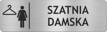 Tabliczka na drzwi SZATNIA DAMSKA stal nierdzewna