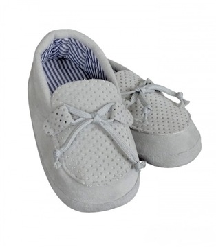 BUCIKI mokasyny zamsz szare eleganckie 13cm