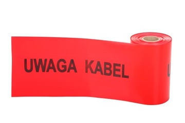 Folia kablowa czerwona 30cm gr 0,3mm uwaga kabel energetyka 100mb