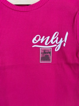 Полосатый топ для девочек 164 фуксия