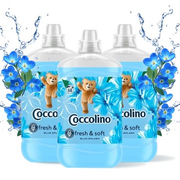 COCCOLINO FRESH&SOFT PŁYN DO PŁUKANIA TKANIN BLUE SPLASH 3 x 1,7L =204 PRAŃ