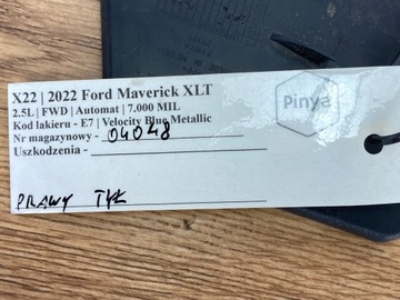 ZÁSTĚRKA PRAVÝ ZADNÍ FORD MAVERICK 2022+ USA