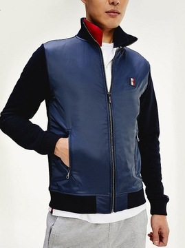 TOMMY HILFIGER GRANATOWA CIENKA KURTKA LOGO (M)