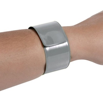 OPASKA ODBLASKOWA RAMIĘ RĘKĘ ROWER SAMOZACISKUJĄCA SREBRNA