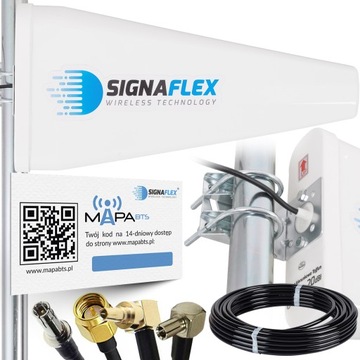 ANTENA SIGNAFLEX 20 dBi LTE 4G 3G GSM HUAWEI ZTE CRC9 SMA 10m